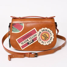 Load image into Gallery viewer, Jean Paul Gaultier ジャンポール・ゴルチェ ショルダーバッグ ハンドバッグ ブラウン ワッペン フラップレザー 中古 4a003169