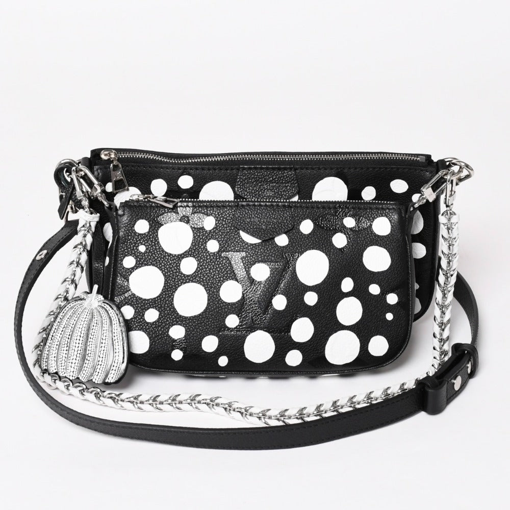 Very Good Condition LOUIS VUITTON M46410 Multy Pochette Accessoire Shoulder Bag Black Silver Hardware Monogram Empreinte Used 4a003323
