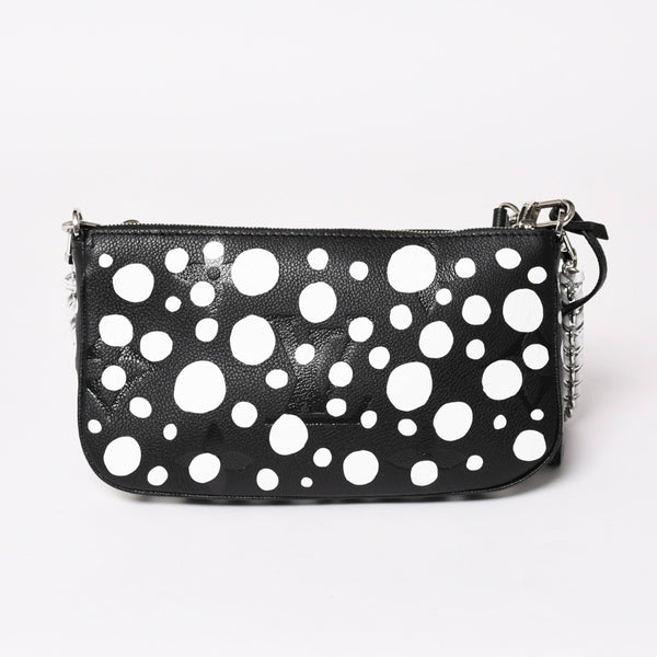 極美品 LOUIS VUITTON ルイヴィトン M46410 ミュルティ ポシェット アクセソワール ショルダーバッグ ブラック シルバー金具 モノグラム アンプラント 中古 4a003323