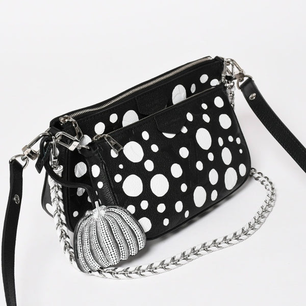 極美品 LOUIS VUITTON ルイヴィトン M46410 ミュルティ ポシェット アクセソワール ショルダーバッグ ブラック シルバー金具 モノグラム アンプラント 中古 4a003323