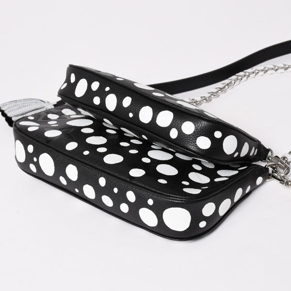 極美品 LOUIS VUITTON ルイヴィトン M46410 ミュルティ ポシェット アクセソワール ショルダーバッグ ブラック シルバー金具 モノグラム アンプラント 中古 4a003323