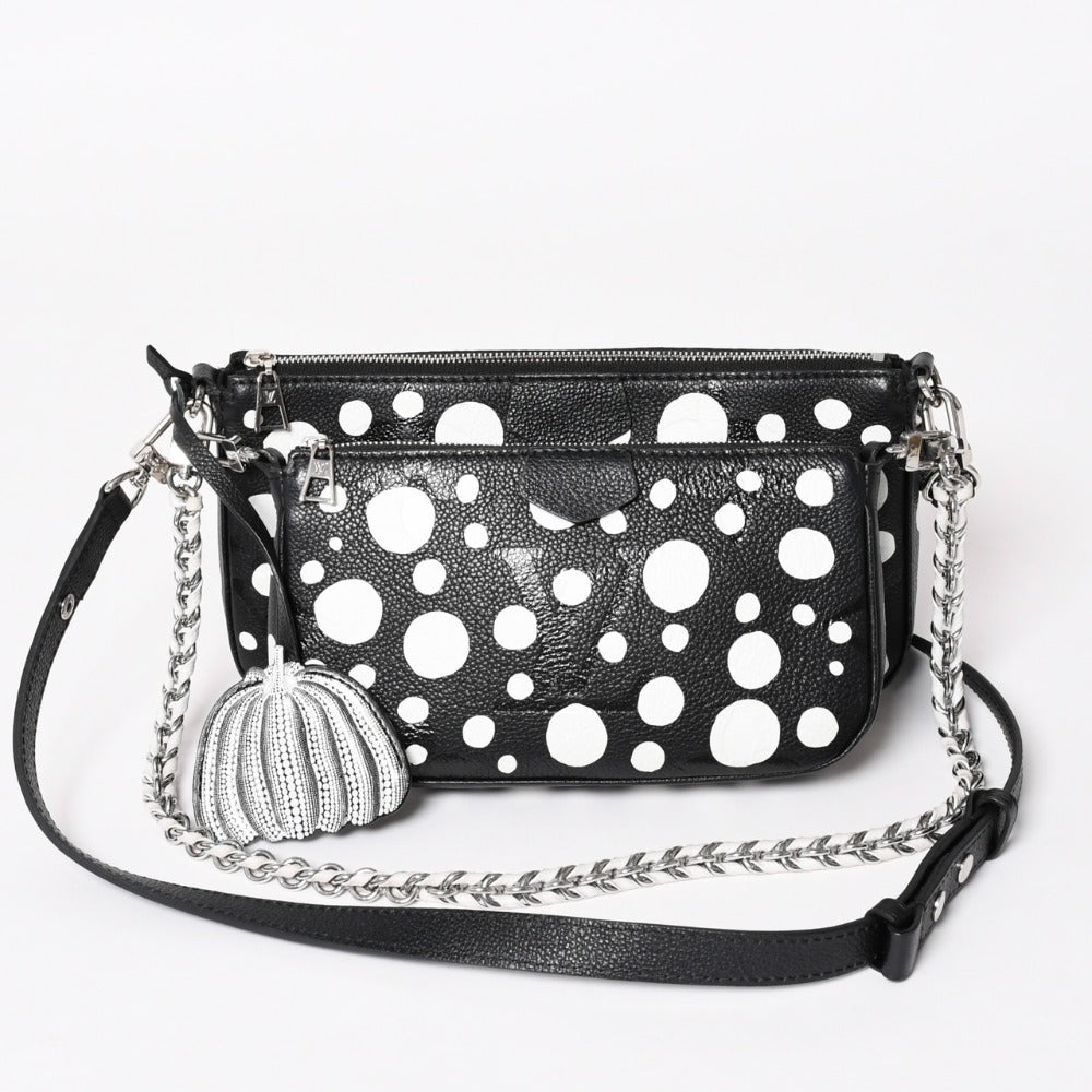 Very Good Condition LOUIS VUITTON M46410 Multy Pochette Accessoire Shoulder Bag Black Silver Hardware Monogram Empreinte Used 4a003210