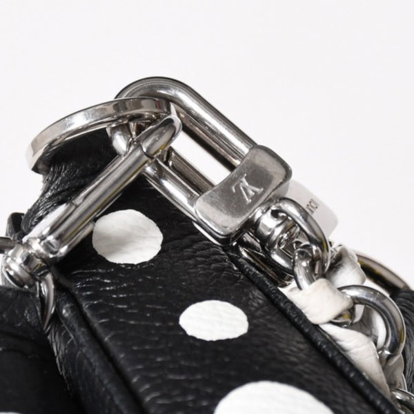 極美品 LOUIS VUITTON ルイヴィトン M46410 ミュルティ ポシェット アクセソワール ショルダーバッグ ブラック シルバー金具 モノグラム アンプラント 中古 4a003210