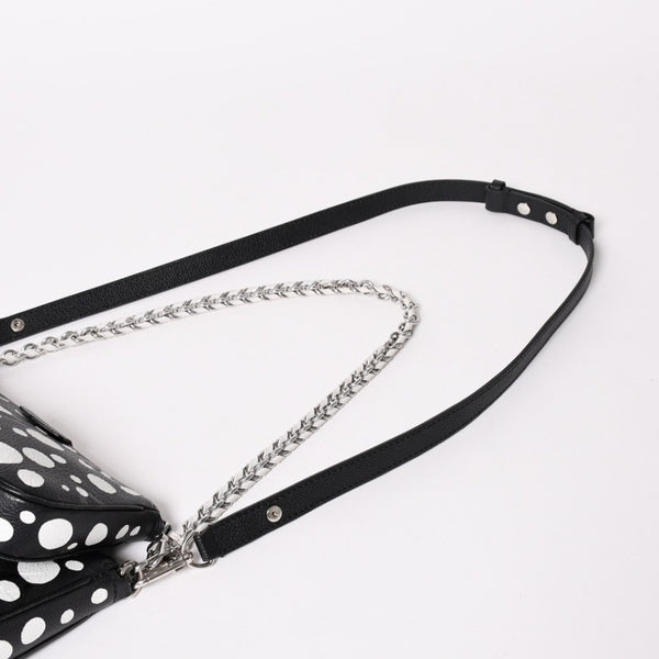 極美品 LOUIS VUITTON ルイヴィトン M46410 ミュルティ ポシェット アクセソワール ショルダーバッグ ブラック シルバー金具 モノグラム アンプラント 中古 4a003210