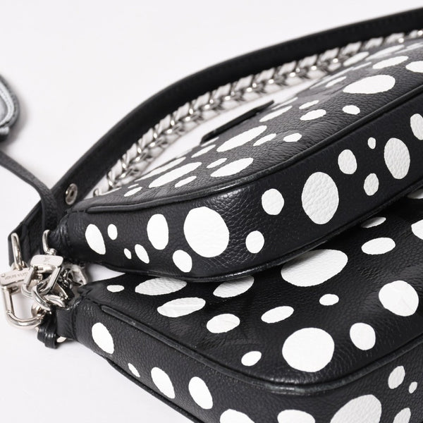 極美品 LOUIS VUITTON ルイヴィトン M46410 ミュルティ ポシェット アクセソワール ショルダーバッグ ブラック シルバー金具 モノグラム アンプラント 中古 4a003210