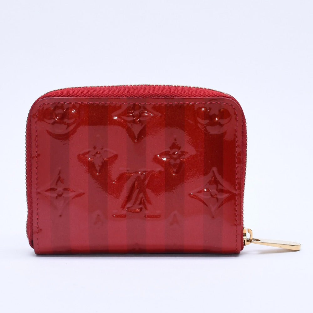 Very Good Condition LOUIS VUITTON Wallet Monogram Vernis M91720 Zippy Coin Purse Pomme d'Amour Gold Hardware Used 4a003329