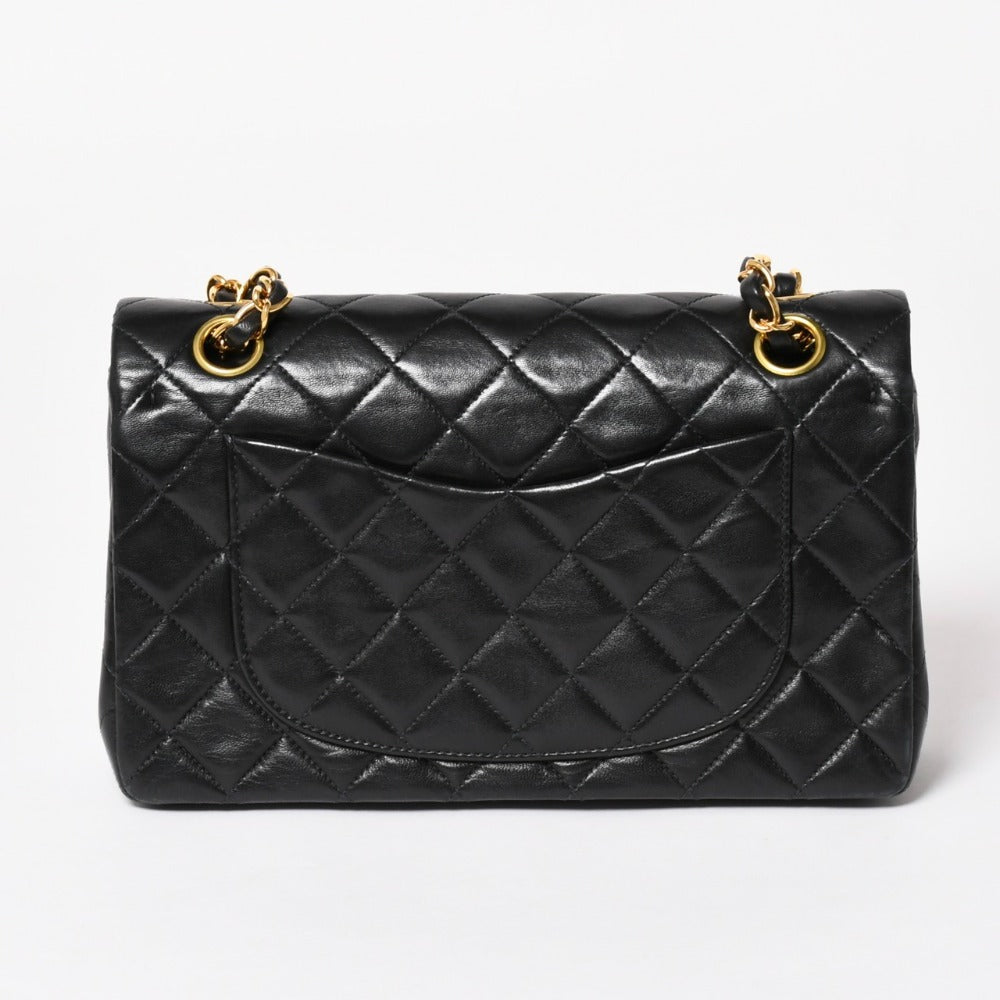 CHANEL Matelasse 23 W Flap W Chain Shoulder Bag A06434 4th Series Coco Mark Lambskin Black Good Condition Used 4a003322