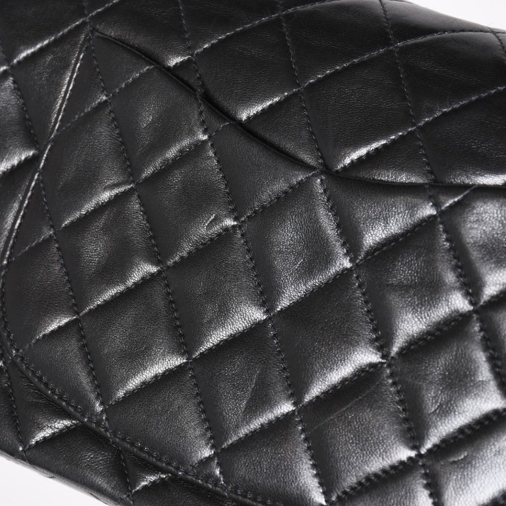 CHANEL Matelasse 23 W Flap W Chain Shoulder Bag A06434 4th Series Coco Mark Lambskin Black Good Condition Used 4a003322