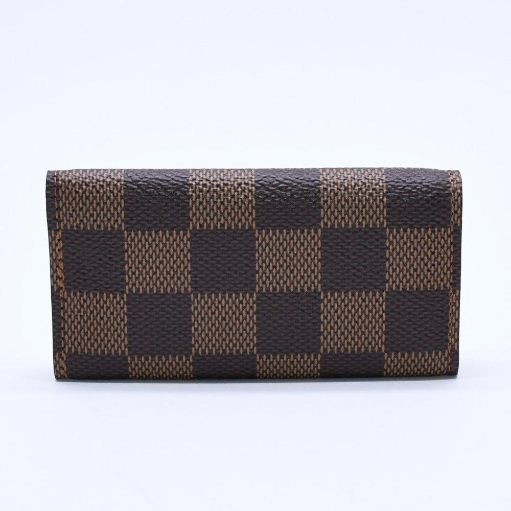 極美品 LOUIS VUITTON ルイヴィトン ダミエ ミュルティクレ4 キーケース N62631 エベヌ ブラウン ゴールド金具 中古 4a003330