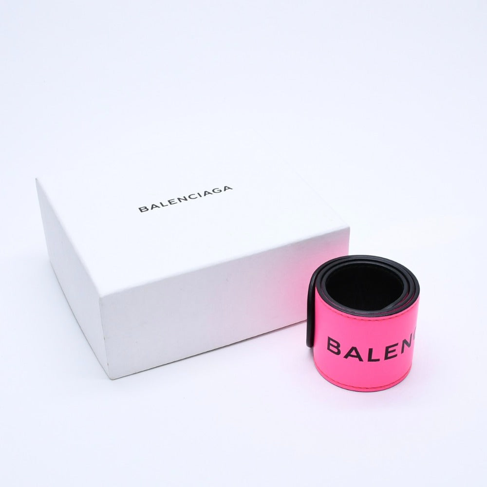 極美品 BALENCIAGA バレンシアガ サイクルブレスレット ラムスキン アームバンド ピンク 469170・5560・B・568024 中古 4a003334