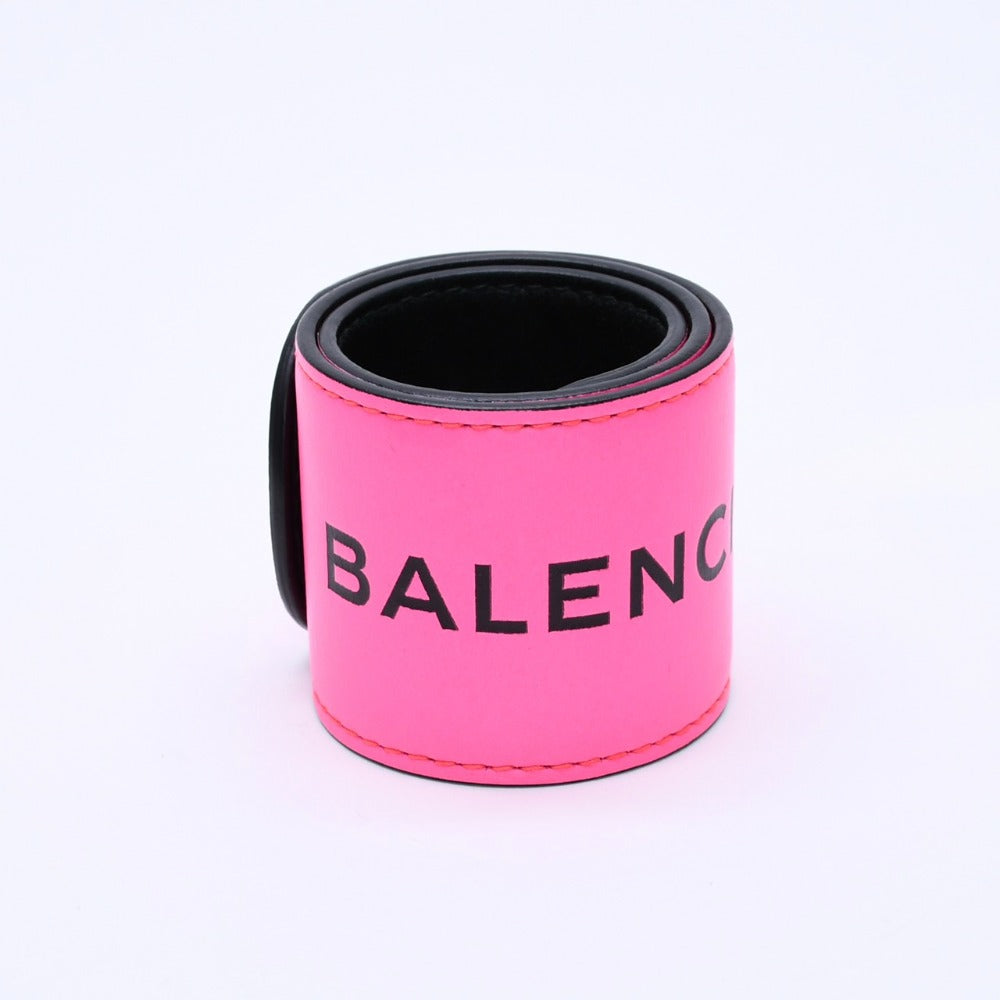 極美品 BALENCIAGA バレンシアガ サイクルブレスレット ラムスキン アームバンド ピンク 469170・5560・B・568024 中古 4a003334