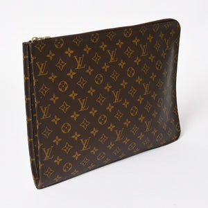 極美品 LOUIS VUITTON ルイヴィトン クラッチバッグ ポッシュ・ドキュマン M53456 モノグラム PVC ゴールド金具 中古 4a002850