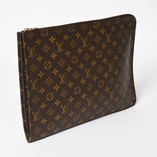 極美品 LOUIS VUITTON ルイヴィトン クラッチバッグ ポッシュ・ドキュマン M53456 モノグラム PVC ゴールド金具 中古 4a002850
