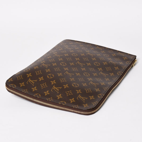 極美品 LOUIS VUITTON ルイヴィトン クラッチバッグ ポッシュ・ドキュマン M53456 モノグラム PVC ゴールド金具 中古 4a002850