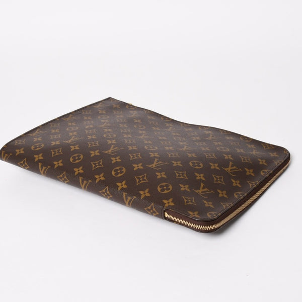 極美品 LOUIS VUITTON ルイヴィトン クラッチバッグ ポッシュ・ドキュマン M53456 モノグラム PVC ゴールド金具 中古 4a002850