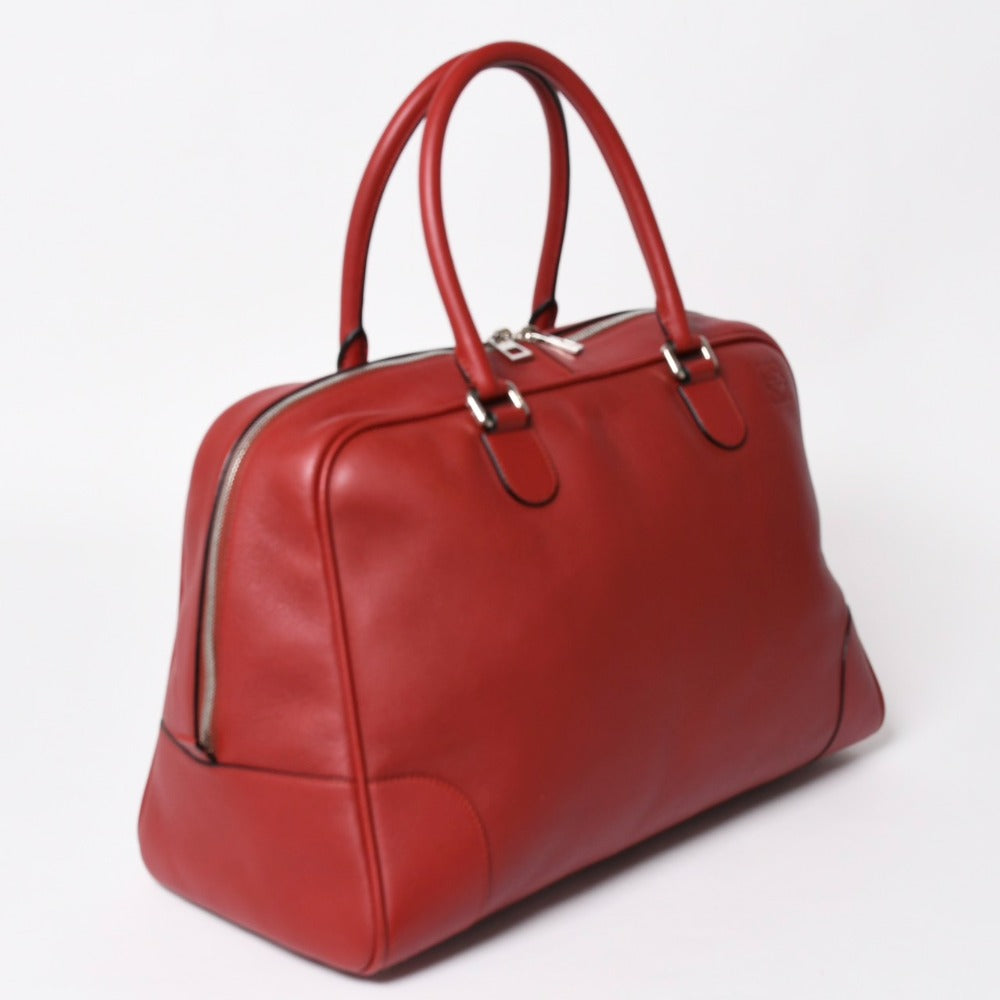 Very good condition LOEWE Amazona handbag red handbag leather silver hardware 261409 4a001609