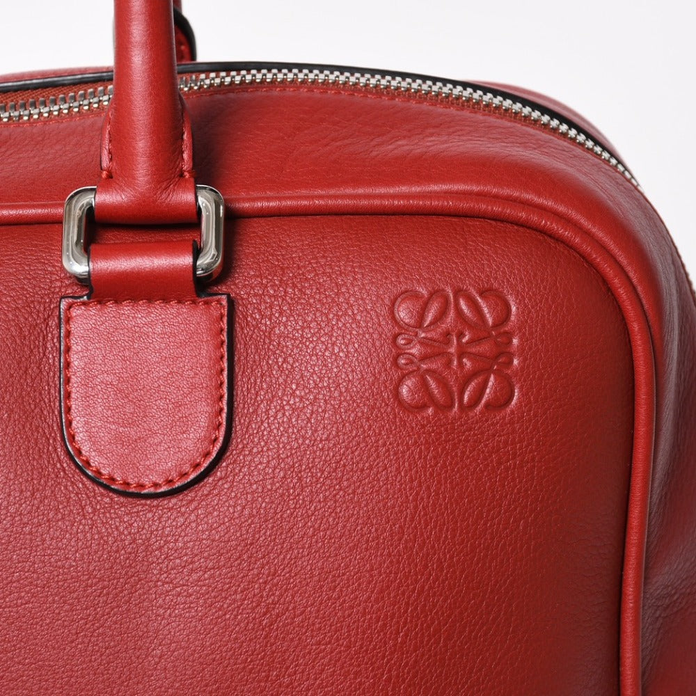 極美品 LOEWE ロエベ アマソナハンドバッグ レッド ハンドバッグ レザー シルバー金具 261409 4a001609