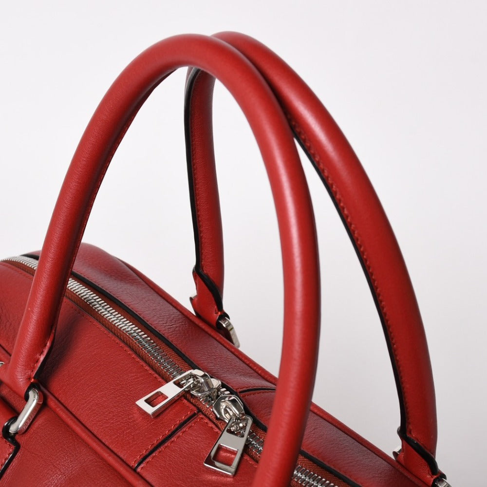 極美品 LOEWE ロエベ アマソナハンドバッグ レッド ハンドバッグ レザー シルバー金具 261409 4a001609