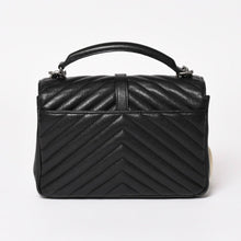 画像をギャラリービューアに読み込む, 極美品 SAINT LAURENT サンローラン カレッジ ショルダーバッグ ハンドバッグ 2way 428056 レザー ブラック シルバー金具 中古 4a003033