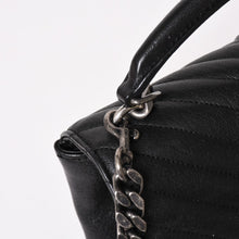 画像をギャラリービューアに読み込む, 極美品 SAINT LAURENT サンローラン カレッジ ショルダーバッグ ハンドバッグ 2way 428056 レザー ブラック シルバー金具 中古 4a003033