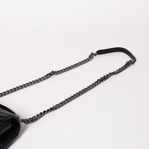 極美品 SAINT LAURENT サンローラン カレッジ ショルダーバッグ ハンドバッグ 2way 428056 レザー ブラック シルバー金具 中古 4a003033