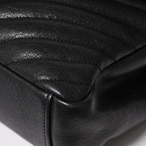 極美品 SAINT LAURENT サンローラン カレッジ ショルダーバッグ ハンドバッグ 2way 428056 レザー ブラック シルバー金具 中古 4a003033
