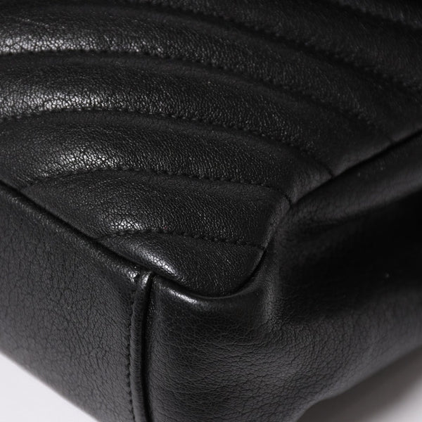極美品 SAINT LAURENT サンローラン カレッジ ショルダーバッグ ハンドバッグ 2way 428056 レザー ブラック シルバー金具 中古 4a003033