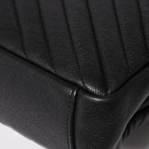 極美品 SAINT LAURENT サンローラン カレッジ ショルダーバッグ ハンドバッグ 2way 428056 レザー ブラック シルバー金具 中古 4a003033