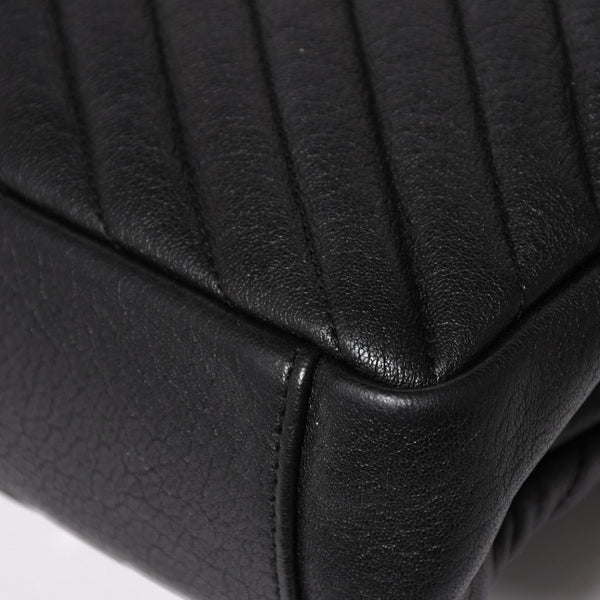 極美品 SAINT LAURENT サンローラン カレッジ ショルダーバッグ ハンドバッグ 2way 428056 レザー ブラック シルバー金具 中古 4a003033