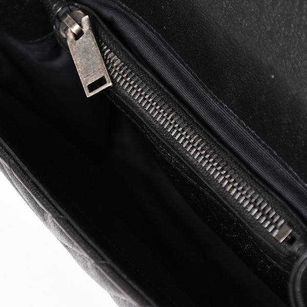 極美品 SAINT LAURENT サンローラン カレッジ ショルダーバッグ ハンドバッグ 2way 428056 レザー ブラック シルバー金具 中古 4a003033