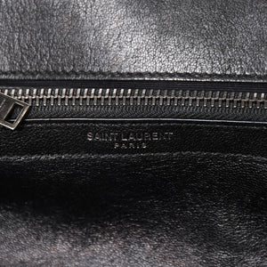 極美品 SAINT LAURENT サンローラン カレッジ ショルダーバッグ ハンドバッグ 2way 428056 レザー ブラック シルバー金具 中古 4a003033