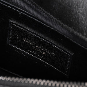 極美品 SAINT LAURENT サンローラン カレッジ ショルダーバッグ ハンドバッグ 2way 428056 レザー ブラック シルバー金具 中古 4a003033