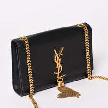 画像をギャラリービューアに読み込む, 極美品 SAINT LAURENT サンローラン ショルダーバッグ ゴールド ブラック YSLロゴ ゴールド金具 中古 4a002516