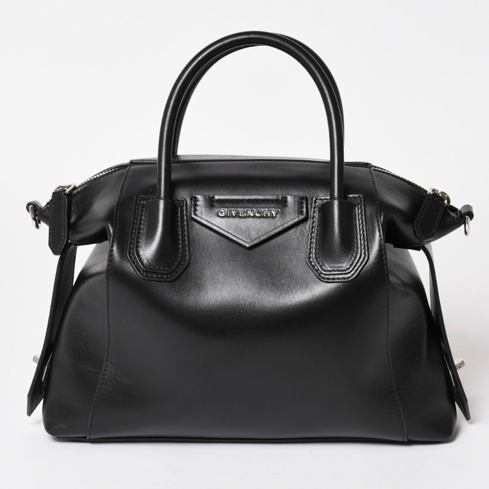 極美品 GIVENCHY ジバンシー Hand Bag ハンドバッグ アンティゴナ ソフト ブラック レザー 中古 4a002848