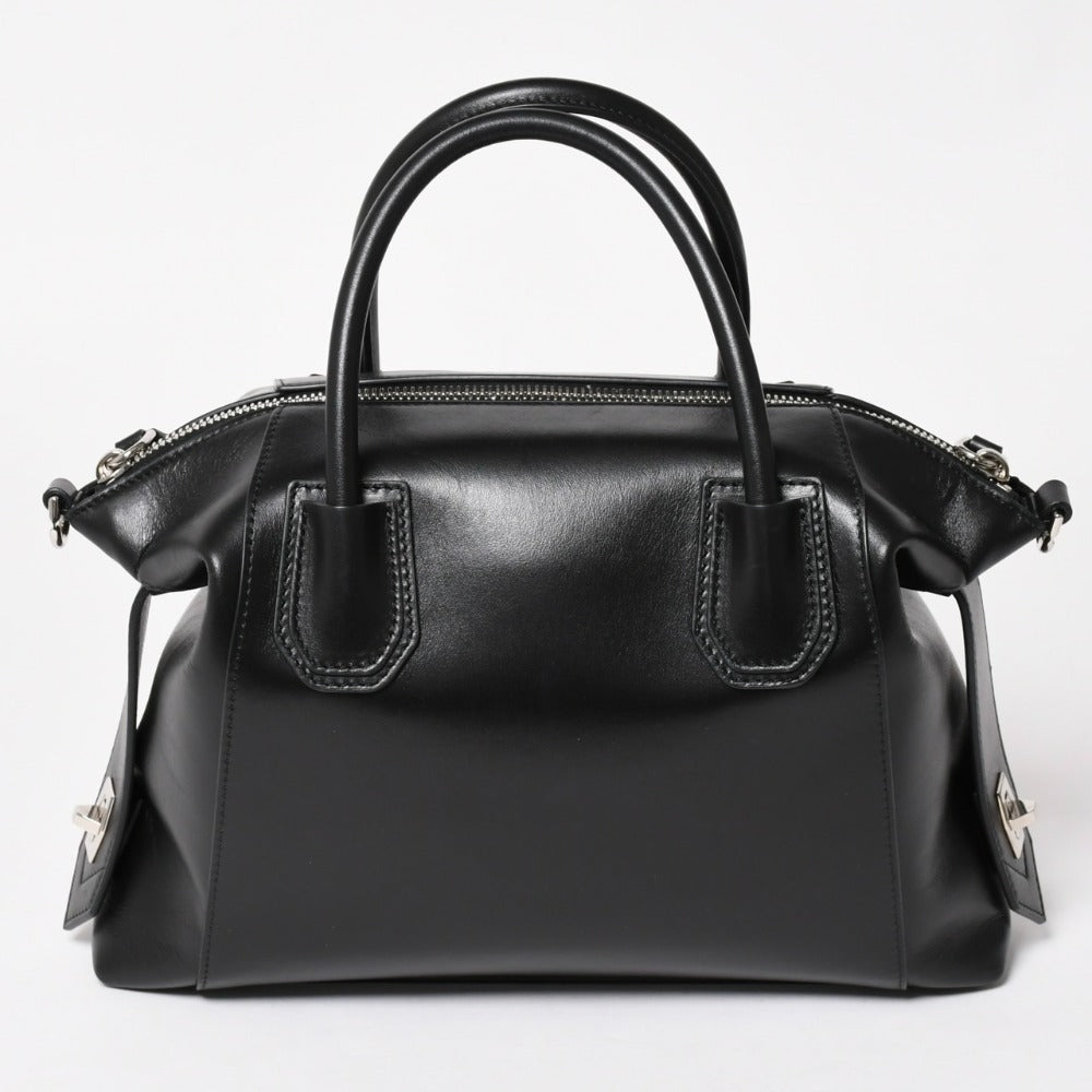 極美品 GIVENCHY ジバンシー Hand Bag ハンドバッグ アンティゴナ ソフト ブラック レザー 中古 4a002848