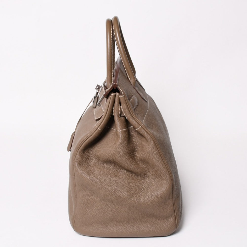 極美品 HERMES エルメス Haut a Courroies オータクロア40 ハンドバッグ エトゥープ トリヨンクレマンス SV シルバー金具 T刻印 中古 4a003391