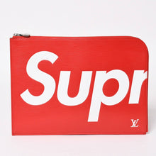 画像をギャラリービューアに読み込む, 極美品 LOUIS VUITTON SUPREME ルイヴィトン シュプリーム ポシェット ジュール GM エピ M67722 レッド シルバー金具 中古 4a002774