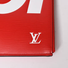 画像をギャラリービューアに読み込む, 極美品 LOUIS VUITTON SUPREME ルイヴィトン シュプリーム ポシェット ジュール GM エピ M67722 レッド シルバー金具 中古 4a002774