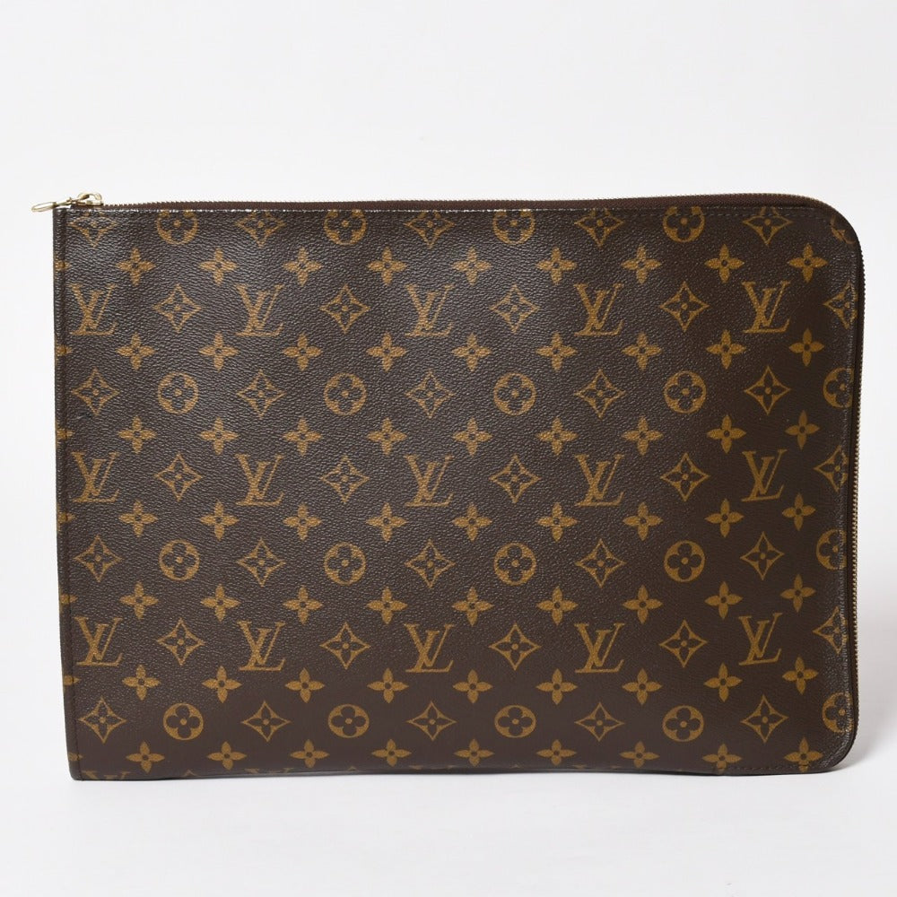 Very Good Condition LOUIS VUITTON Clutch Bag Posh Document M53456 Monogram PVC Gold Hardware Used 4a002850
