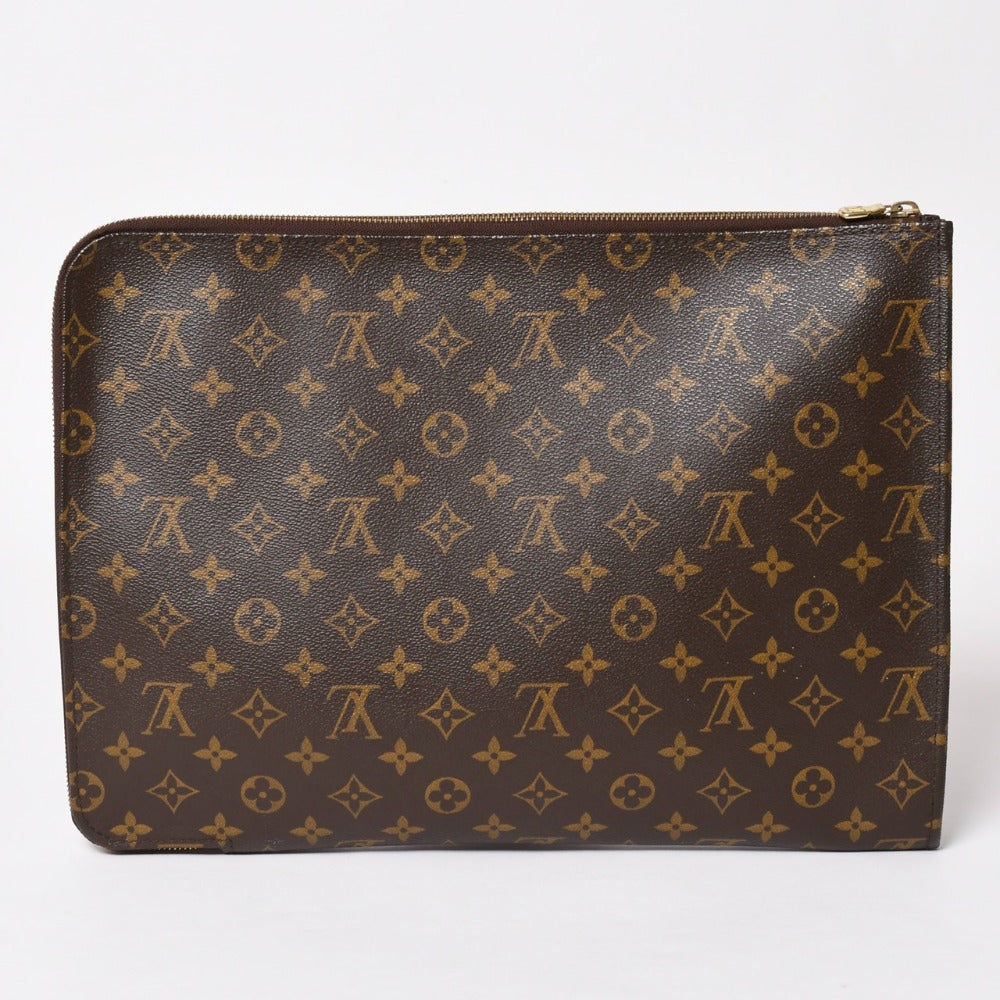 Very Good Condition LOUIS VUITTON Clutch Bag Posh Document M53456 Monogram PVC Gold Hardware Used 4a002850