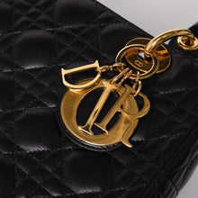 画像をギャラリービューアに読み込む, 極美品 Christian Dior クリスチャンディオール レディディオール ブラック ハンドバッグ ゴールド金具 MA-0092 中古 4a003032