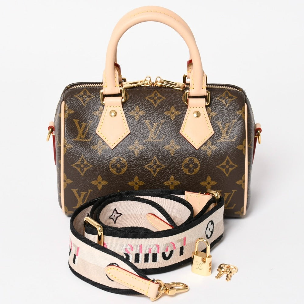Unused LOUIS VUITTON Handbag Speedy Bandouliere 20 M46594 Leather PVC Brown Gold hardware Used 4a003240