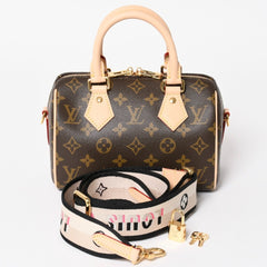 未使用 LOUIS VUITTON ルイヴィトン ハンドバッグ スピーディバンドリエール 20 M46594 レザー PVC ブラウン ゴールド金具 中古 4a003240