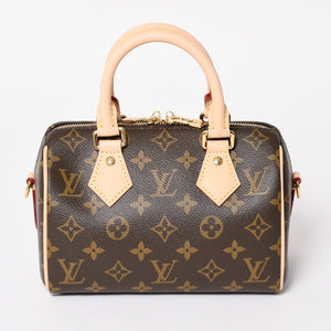 未使用 LOUIS VUITTON ルイヴィトン ハンドバッグ スピーディバンドリエール 20 M46594 レザー PVC ブラウン ゴールド金具 中古 4a003240