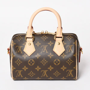 未使用 LOUIS VUITTON ルイヴィトン ハンドバッグ スピーディバンドリエール 20 M46594 レザー PVC ブラウン ゴールド金具 中古 4a003240