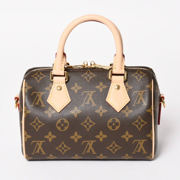 未使用 LOUIS VUITTON ルイヴィトン ハンドバッグ スピーディバンドリエール 20 M46594 レザー PVC ブラウン ゴールド金具 中古 4a003240