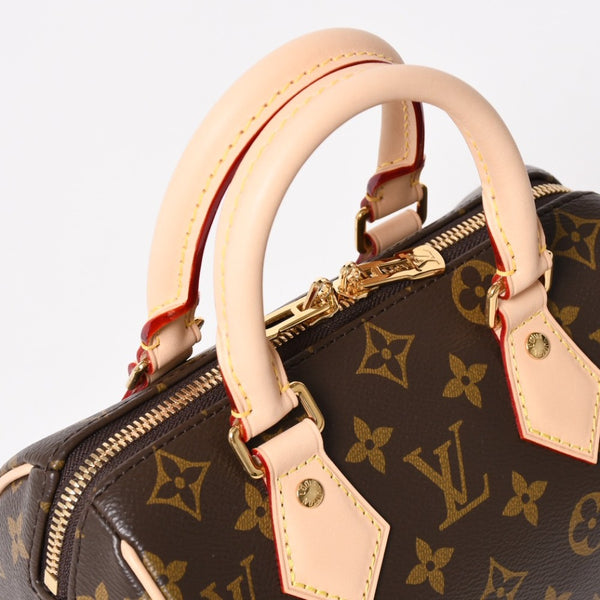 未使用 LOUIS VUITTON ルイヴィトン ハンドバッグ スピーディバンドリエール 20 M46594 レザー PVC ブラウン ゴールド金具 中古 4a003240