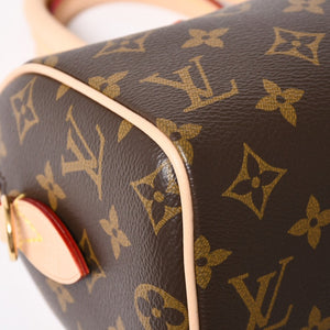 未使用 LOUIS VUITTON ルイヴィトン ハンドバッグ スピーディバンドリエール 20 M46594 レザー PVC ブラウン ゴールド金具 中古 4a003240