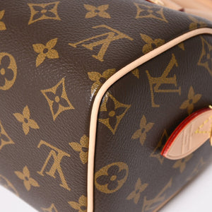 未使用 LOUIS VUITTON ルイヴィトン ハンドバッグ スピーディバンドリエール 20 M46594 レザー PVC ブラウン ゴールド金具 中古 4a003240
