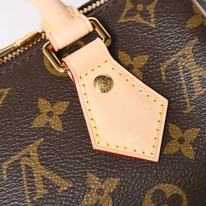 未使用 LOUIS VUITTON ルイヴィトン ハンドバッグ スピーディバンドリエール 20 M46594 レザー PVC ブラウン ゴールド金具 中古 4a003240
